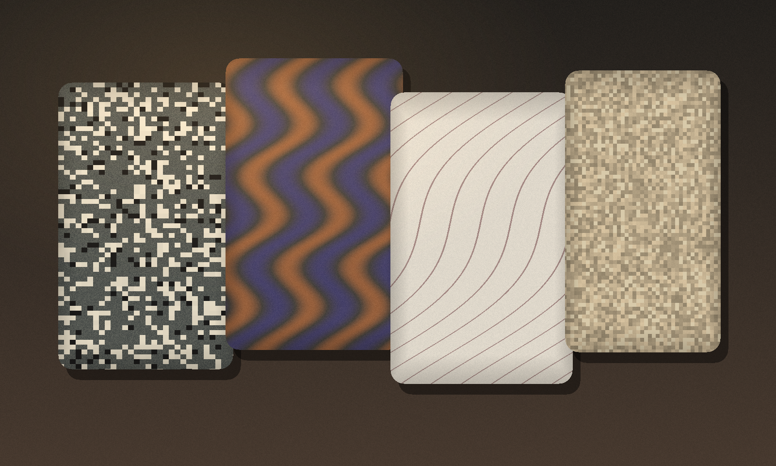 Decorative epoxy, stone-look, flake, and stone carpet sample boards